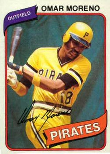 #165 Omar Moreno - Pittsburgh Pirates - 1980 Topps Baseball
