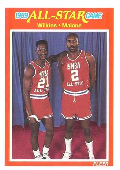 #165 Dominique Wilkins / Moses Malone - Atlanta Hawks - 1989-90 Fleer Basketball