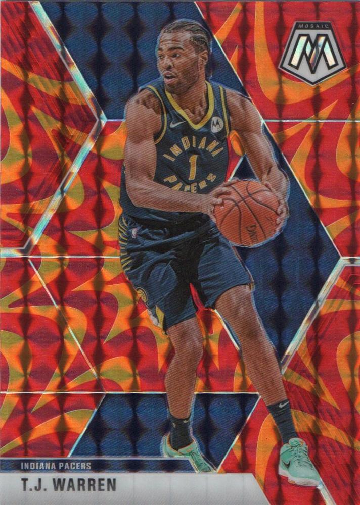 #165 T.J. Warren - Indiana Pacers - 2019-20 Panini Mosaic - Reactive Orange Basketball