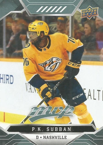 #165 P.K. Subban - Nashville Predators - 2019-20 Upper Deck MVP Hockey