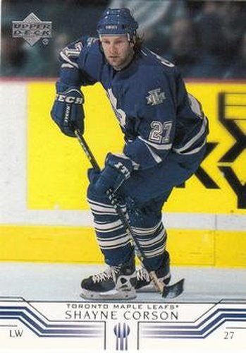 #166 Shayne Corson - Toronto Maple Leafs - 2001-02 Upper Deck Hockey