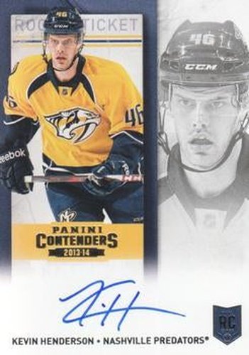 #166 Kevin Henderson - Nashville Predators - 2013-14 Panini Contenders Hockey