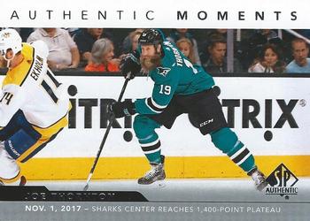 #112 Joe Thornton - San Jose Sharks - 2017-18 SP Authentic Hockey