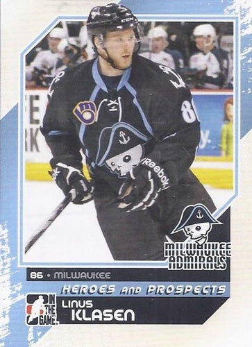#167 Linus Klasen - Milwaukee Admirals - 2010-11 In The Game Heroes and Prospects Hockey
