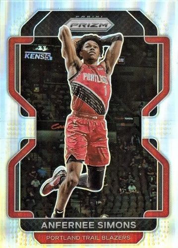 #168 Anfernee Simons - Portland Trail Blazers - 2021-22 Panini Prizm - Silver Basketball