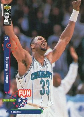#168 Alonzo Mourning - Charlotte Hornets - 1995-96 Collector's Choice Basketball
