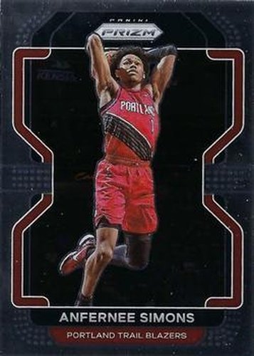 #168 Anfernee Simons - Portland Trail Blazers - 2021-22 Panini Prizm Basketball