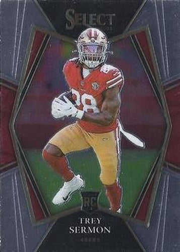 #168 Trey Sermon - San Francisco 49ers - 2021 Panini Select - Black and Gold Prizm Die Cut Football