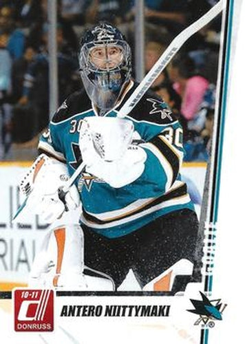 #169 Antero Niittymaki - San Jose Sharks - 2010-11 Donruss Hockey
