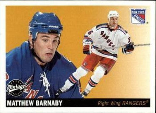 #169 Matthew Barnaby - New York Rangers - 2002-03 Upper Deck Vintage Hockey