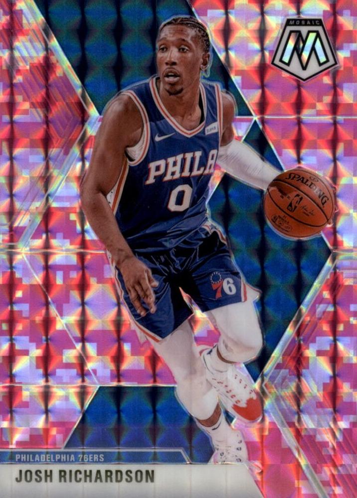 #169 Josh Richardson - Philadelphia 76ers - 2019-20 Panini Mosaic - Camo Pink Basketball