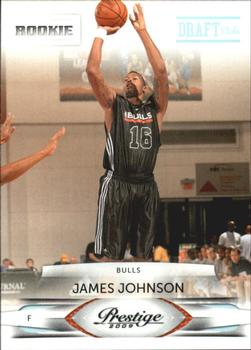 #166 James Johnson - Chicago Bulls - 2009-10 Panini Prestige - Draft Picks Light Blue Basketball