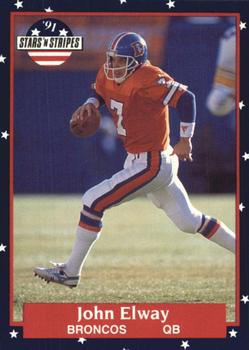 #16 John Elway - Denver Broncos - 1991 Fleer Stars 'n Stripes Football