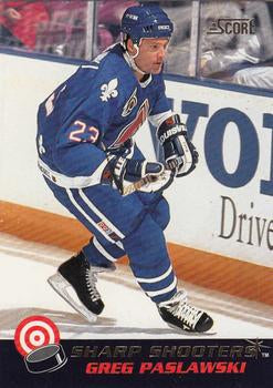 #16 Greg Paslawski - Quebec Nordiques - 1992-93 Score - Sharp Shooters Hockey