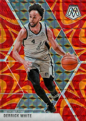 #16 Derrick White - San Antonio Spurs - 2019-20 Panini Mosaic - Reactive Orange Basketball