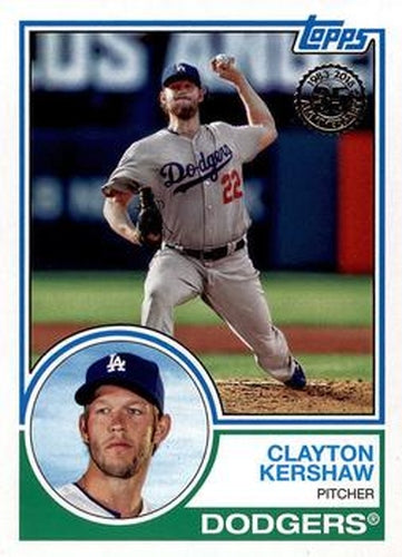 #83-16 Clayton Kershaw - Los Angeles Dodgers - 2018 Topps - 1983 Topps Baseball 35th Anniversary Baseball