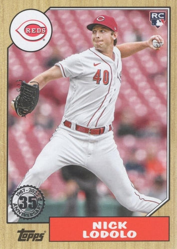 #87TBU-16 Nick Lodolo - Cincinnati Reds - 2022 Topps Update - 1987 Topps Baseball 35th Anniversary Baseball