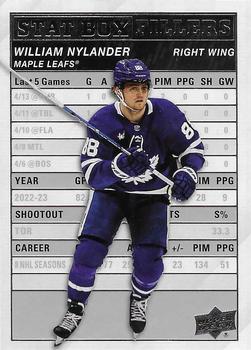 #SB-16 William Nylander - Toronto Maple Leafs - 2023-24 Upper Deck - Stat Box Fillers Hockey