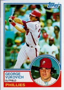 #16 George Vukovich - Philadelphia Phillies - 1983 Topps Baseball