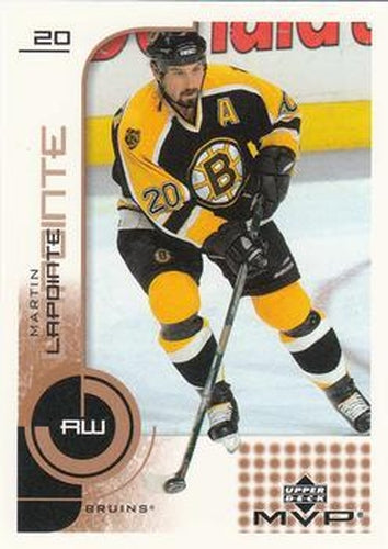 #16 Martin Lapointe - Boston Bruins - 2002-03 Upper Deck MVP Hockey