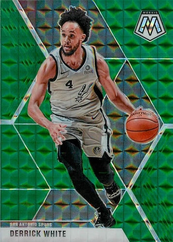 #16 Derrick White - San Antonio Spurs - 2019-20 Panini Mosaic - Green Prizm Basketball