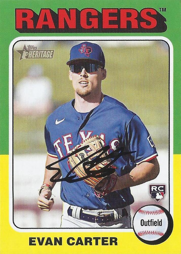 #170 Evan Carter - Texas Rangers - 2024 Topps Heritage Baseball