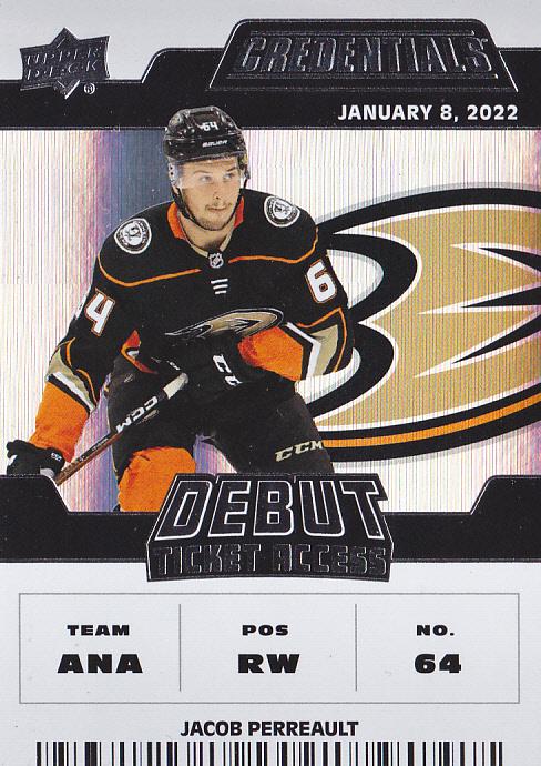 #171 Jacob Perreault - Anaheim Ducks - 2022-23 Upper Deck Credentials Hockey