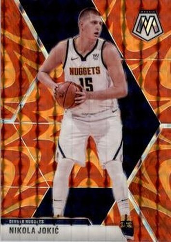 #171 Nikola Jokic - Denver Nuggets - 2019-20 Panini Mosaic - Reactive Orange Basketball