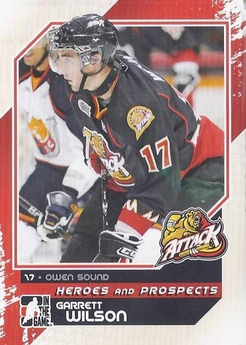 #171 Garrett Wilson - Owen Sound Attack - 2010-11 In The Game Heroes and Prospects Hockey