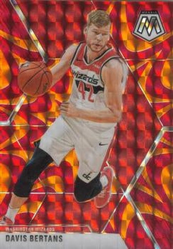 #172 Davis Bertans - Washington Wizards - 2019-20 Panini Mosaic - Reactive Orange Basketball