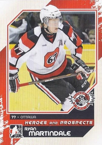 #172 Ryan Martindale - Ottawa 67's - 2010-11 In The Game Heroes and Prospects Hockey
