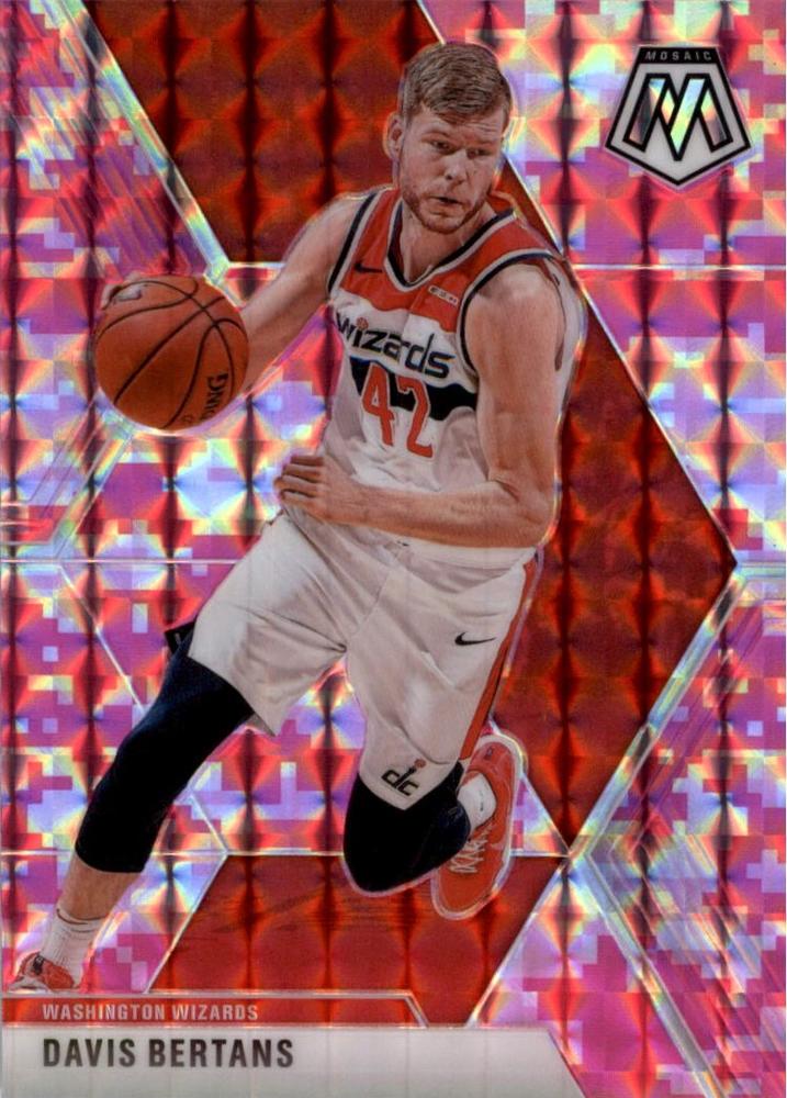 #172 Davis Bertans - Washington Wizards - 2019-20 Panini Mosaic - Camo Pink Basketball