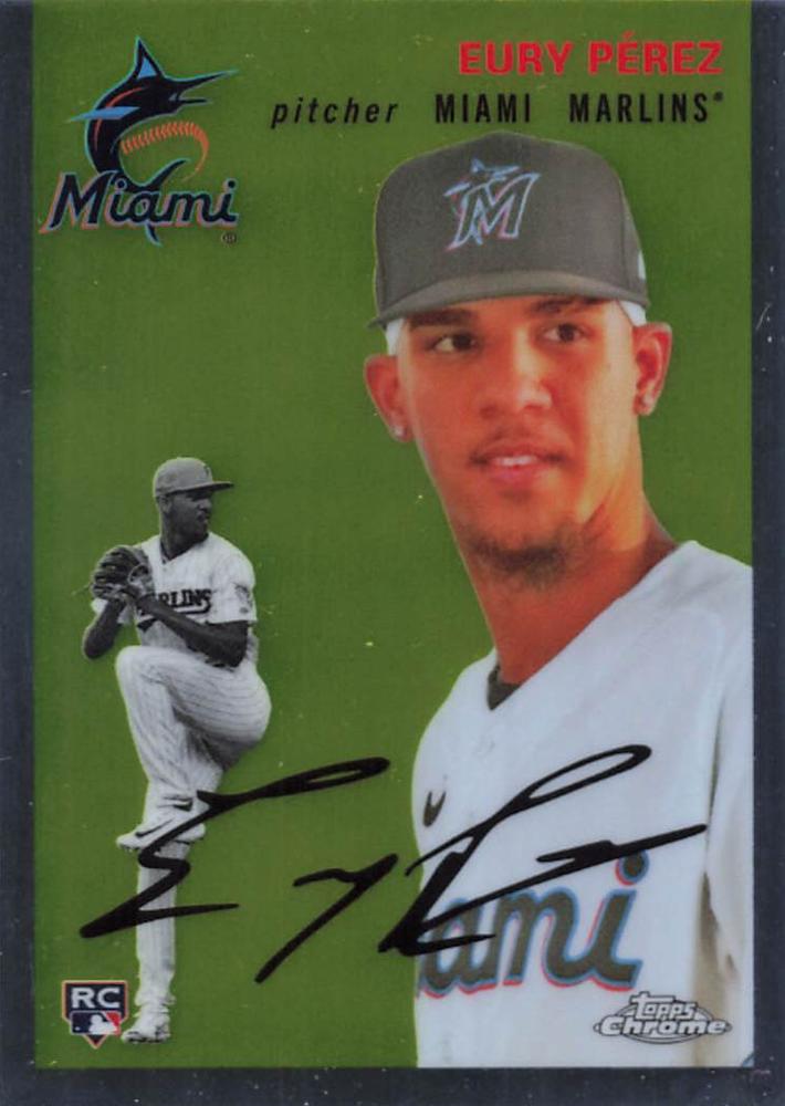 #172 Eury Pérez - Miami Marlins - 2023 Topps Chrome Platinum Anniversary Baseball