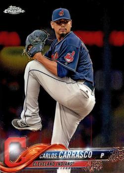 #173 Carlos Carrasco - Cleveland Indians - 2018 Topps Chrome Baseball