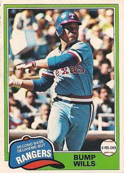 #173 Bump Wills - Texas Rangers - 1981 O-Pee-Chee - Gray Back Baseball