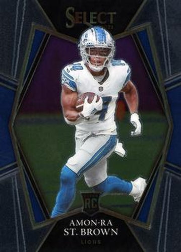 #173 Amon-Ra St. Brown - Detroit Lions - 2021 Panini Select - Black and Gold Prizm Die Cut Football