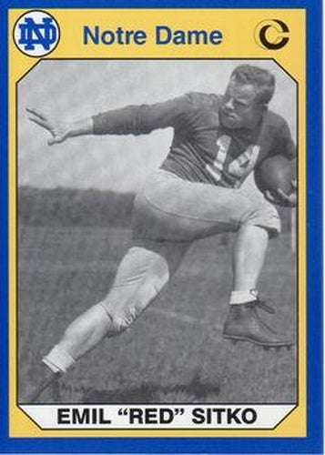 #173 Emil "Red" Sitko - Notre Dame Fighting Irish - 1990 Collegiate Collection Notre Dame Football