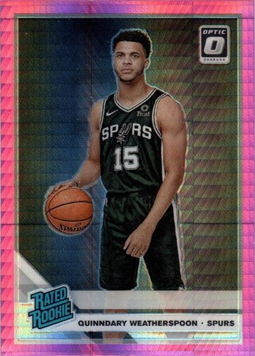 #175 Quinndary Weatherspoon - San Antonio Spurs - 2019-20 Donruss Optic - Hyper Pink Basketball