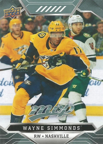 #177 Wayne Simmonds - Nashville Predators - 2019-20 Upper Deck MVP Hockey