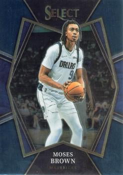#177 Moses Brown - Dallas Mavericks - 2021-22 Panini Select - Blue Basketball