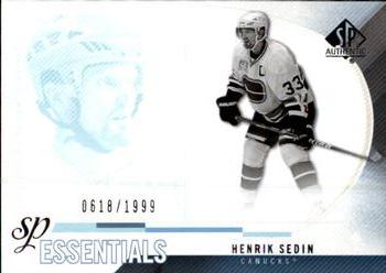 #178 Henrik Sedin - Vancouver Canucks - 2010-11 SP Authentic Hockey