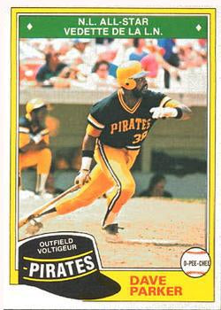 #178 Dave Parker - Pittsburgh Pirates - 1981 O-Pee-Chee - Gray Back Baseball