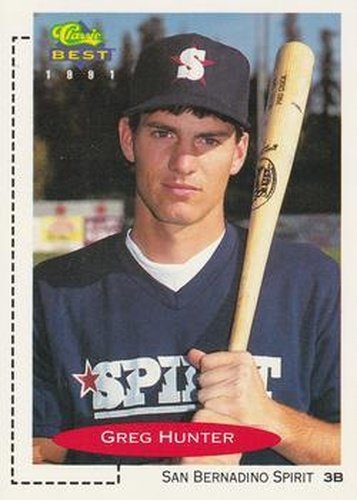 #178 Greg Hunter - San Bernardino Spirit - 1991 Classic Best Baseball