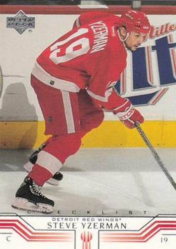 #179 Steve Yzerman - Detroit Red Wings - 2001-02 Upper Deck Hockey