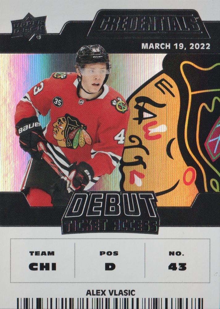 #179 Alex Vlasic - Chicago Blackhawks - 2022-23 Upper Deck Credentials Hockey