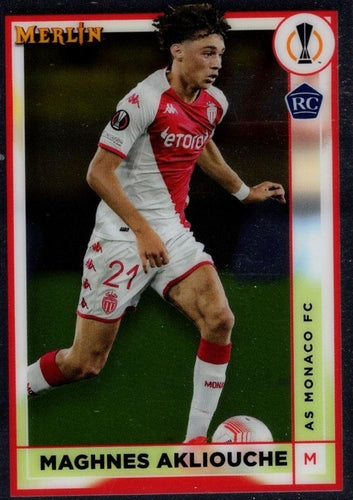 #17 Maghnes Akliouche - AS Monaco - 2022-23 Merlin Chrome UEFA Club Competitions Soccer