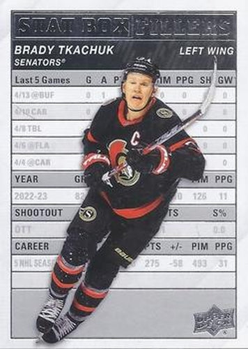 #SB-17 Brady Tkachuk - Ottawa Senators - 2023-24 Upper Deck - Stat Box Fillers Hockey
