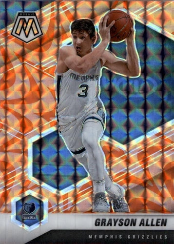 #17 Grayson Allen - Memphis Grizzlies - 2020-21 Panini Mosaic - Mosaic Reactive Orange Basketball