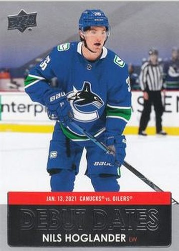 #DD-17 Nils Hoglander - Vancouver Canucks - 2021-22 Upper Deck - Debut Dates Hockey