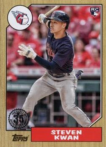 #87TBU-17 Steven Kwan - Cleveland Guardians - 2022 Topps Update - 1987 Topps Baseball 35th Anniversary Baseball